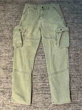 Cole Henry Green Cargo Jeans Medium 100% Cotton Streetwear